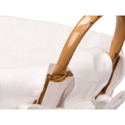 OVAL BASKET WITH  HANDLES NATURAL SMALL