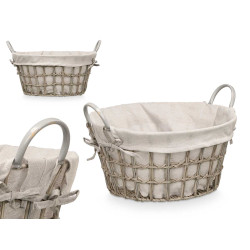 PANIER ROND AVEC POIGNÉES GRIS PETIT