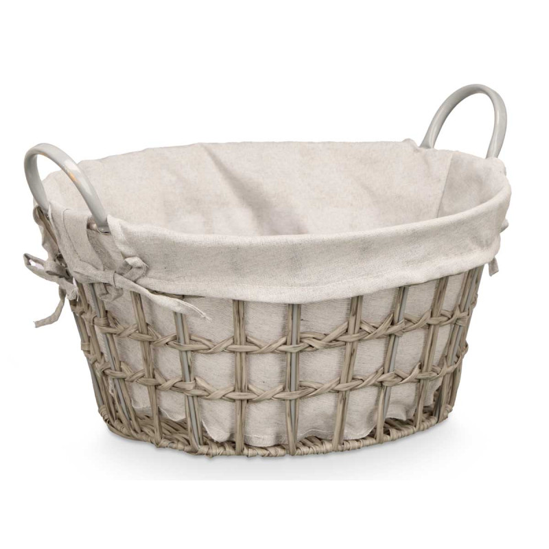 PANIER ROND AVEC POIGNÉES GRIS PETIT