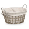 ROUND BASKET WITH HANDLES GREY SMALL