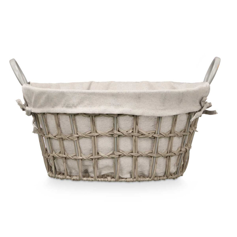 PANIER ROND AVEC POIGNÉES GRIS PETIT