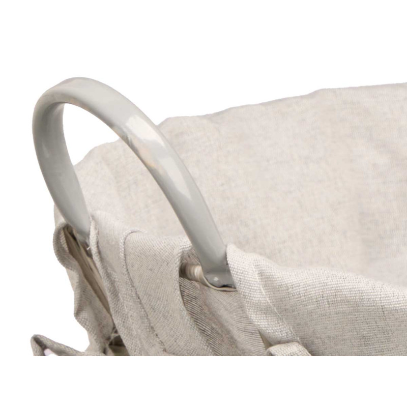 ROUND BASKET WITH HANDLES GREY SMALL