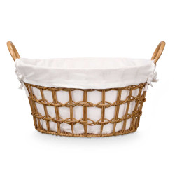 ROUND BASKET WITH HANDLES NATURAL SMALL