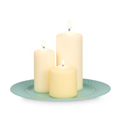 CANDLE HOLDER RHOMBUS GREEN DISTRESSED 33CM