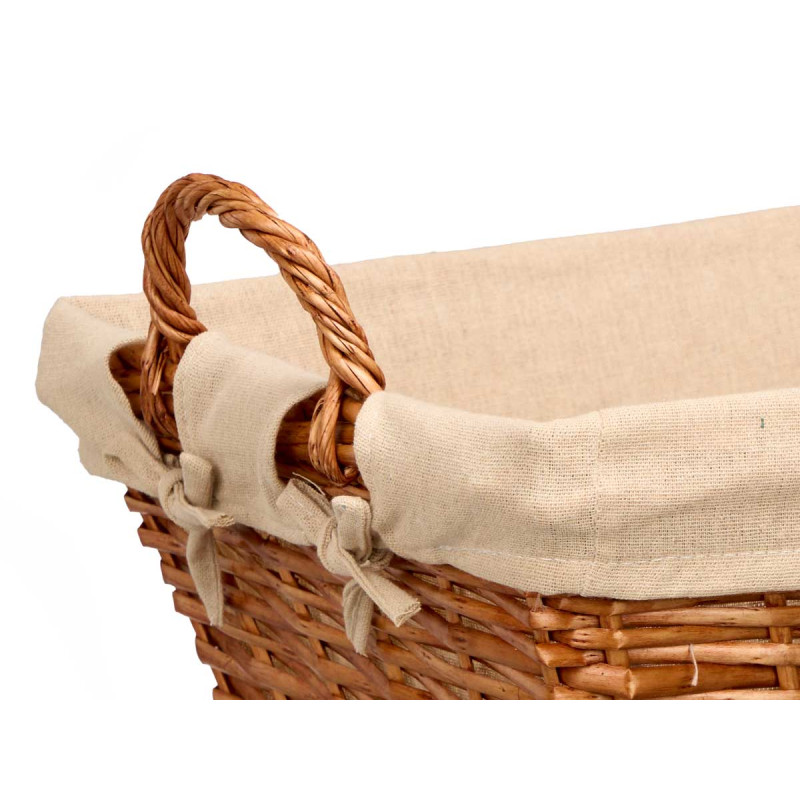PANIER RECTANGULAIRE OSIER AVEC POIGNÉES NATUREL