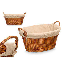 PANIER OVALE OSIER AVEC POIGNÉES NATUREL