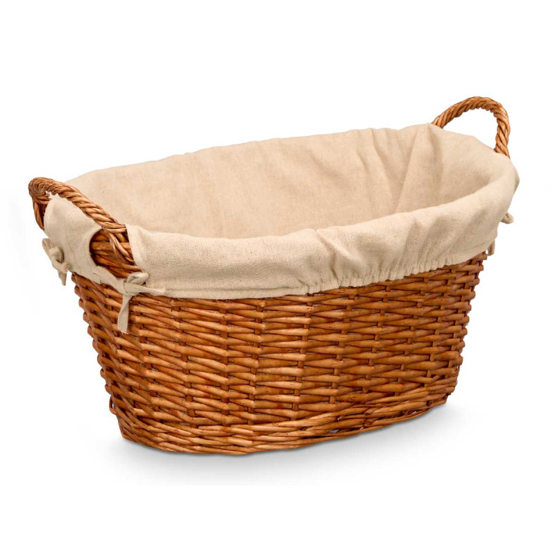 PANIER OVALE OSIER AVEC POIGNÉES NATUREL