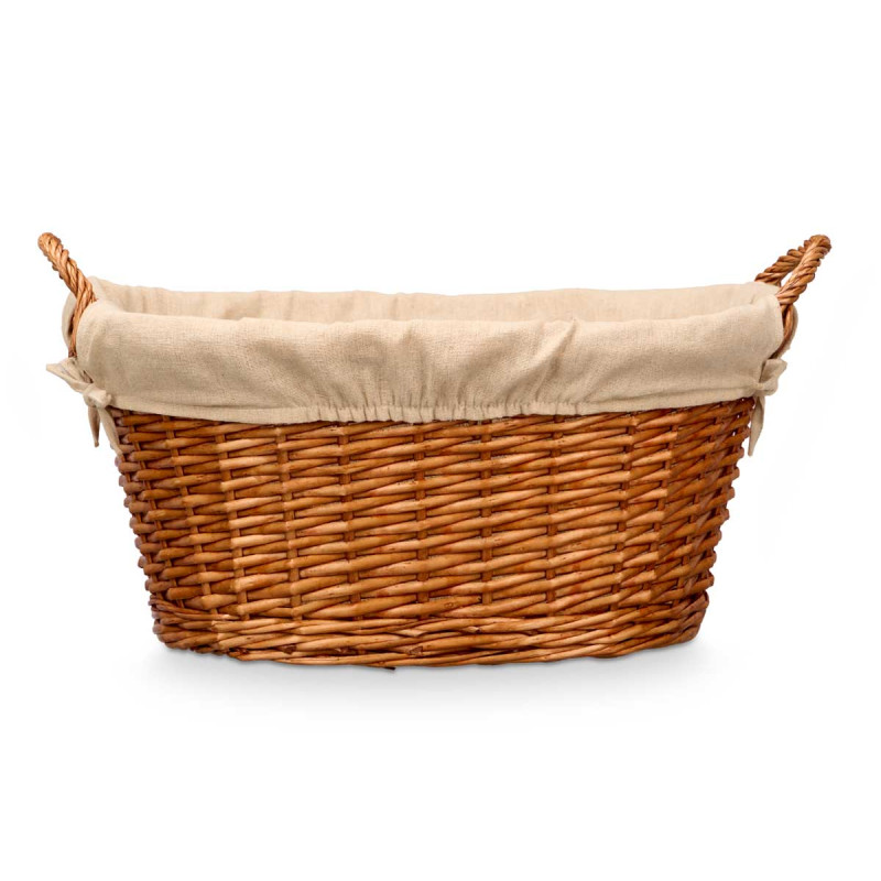 PANIER OVALE OSIER AVEC POIGNÉES NATUREL