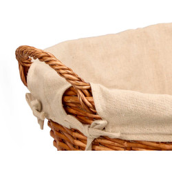 OVAL WICKER BASKET WITH HANDLES NATURAL