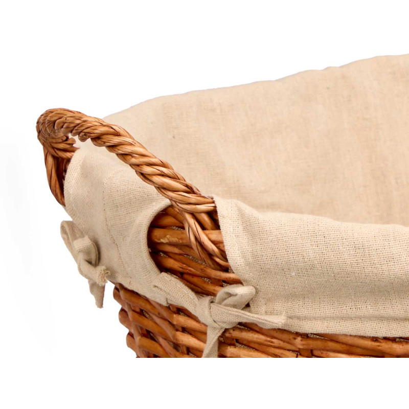PANIER OVALE OSIER AVEC POIGNÉES NATUREL