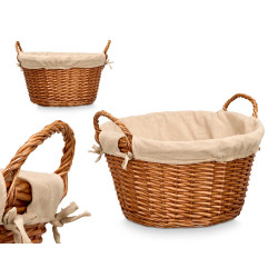 ROND WICKER BASKET WITH HANDLES NATURAL
