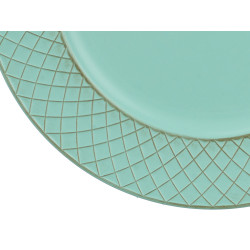 BOUGEOIR LOSANGES VERT VIEILLI 33CM