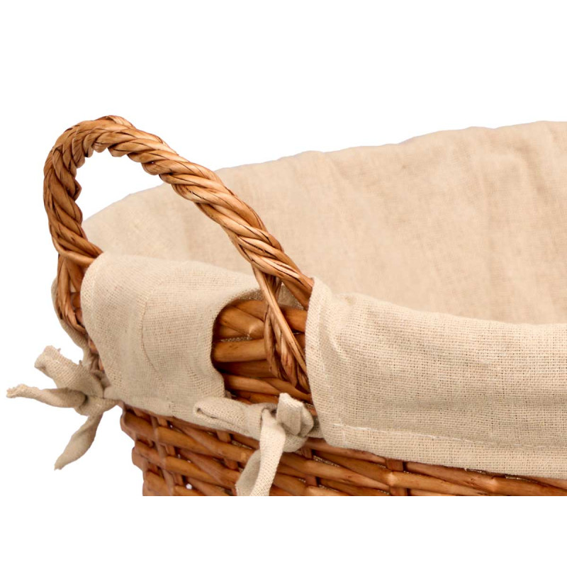 ROND WICKER BASKET WITH HANDLES NATURAL