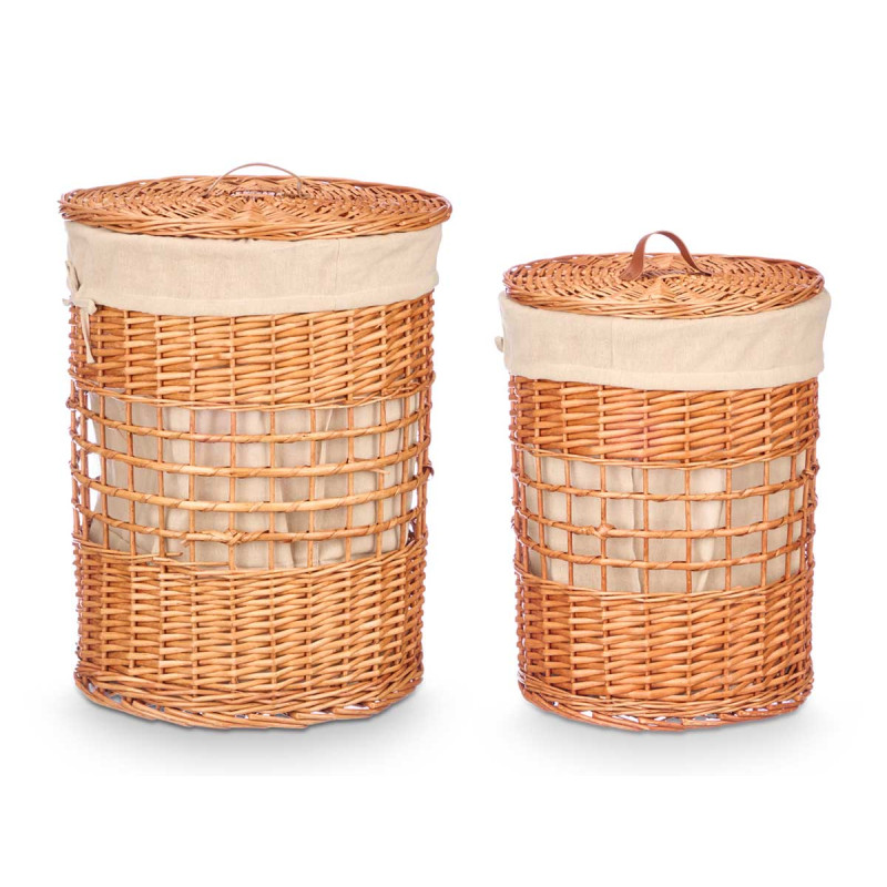 SET 2 PANIERS EN OSIER NATUREL