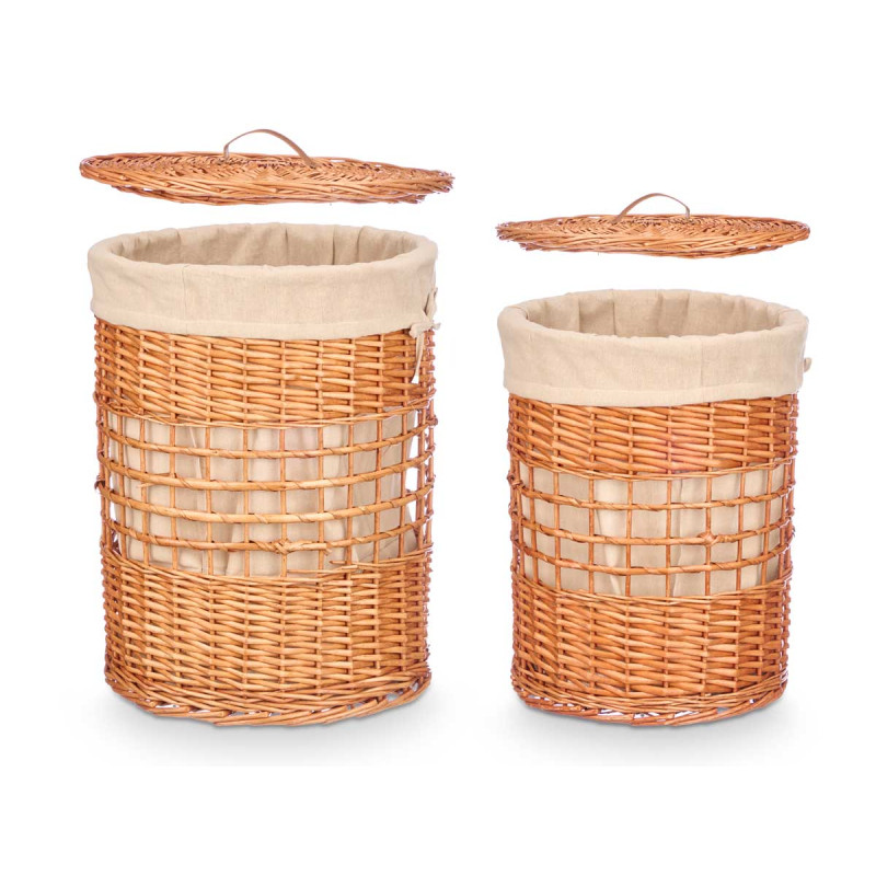 SET 2 PANIERS EN OSIER NATUREL