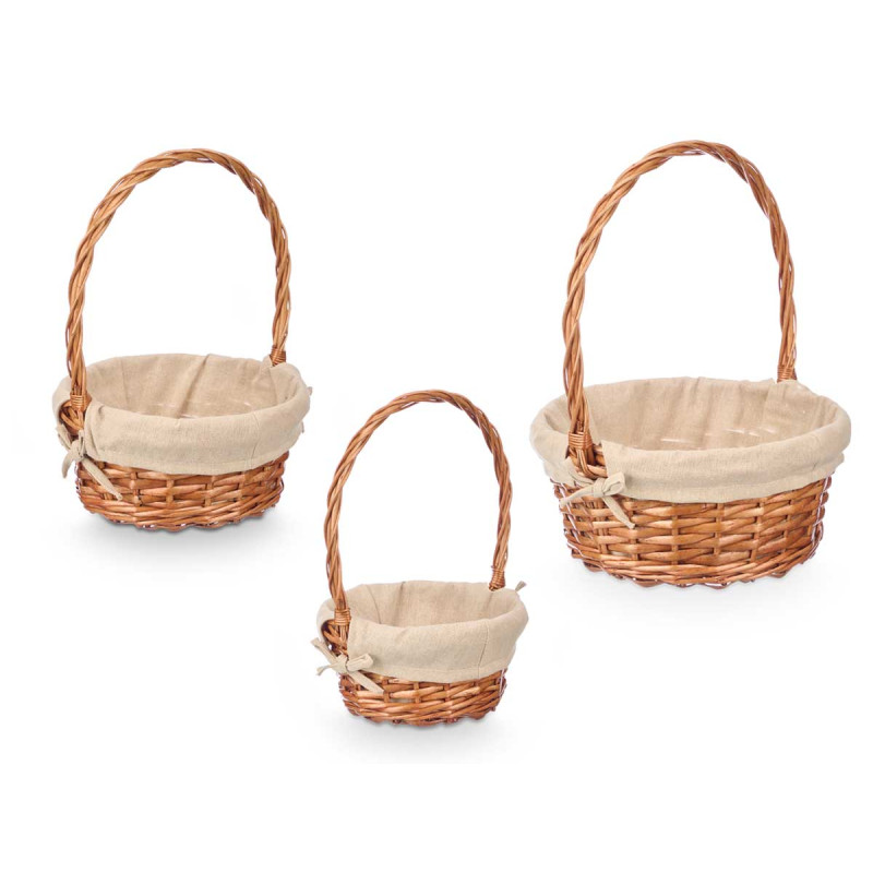 SET 3 CESTE VIMINI ROTONDE