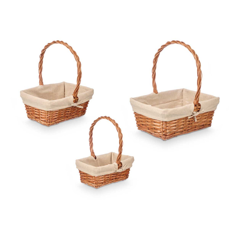 SET 3 CESTE VIMINI RETTANGOLARI 