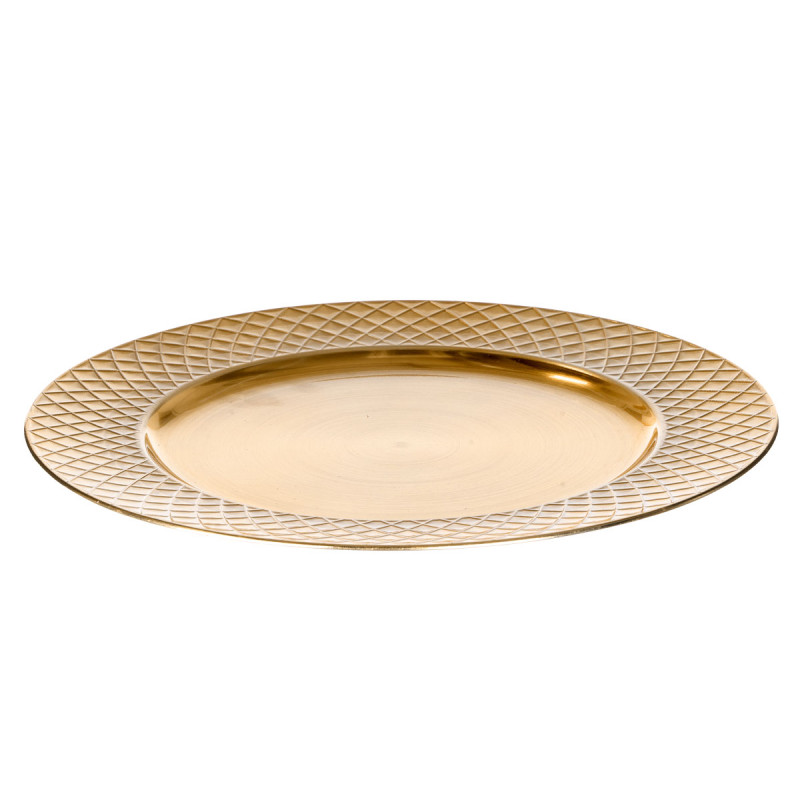 BOUGEOIR LOSANGES DORÉ 33CM