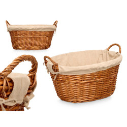 OVAL WICKER BASKET WITH HANDLES LARGE