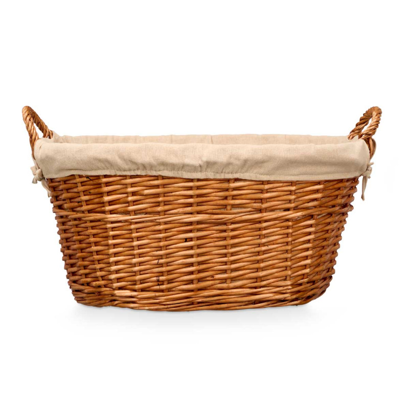 OVAL WICKER BASKET WITH HANDLES LARGE