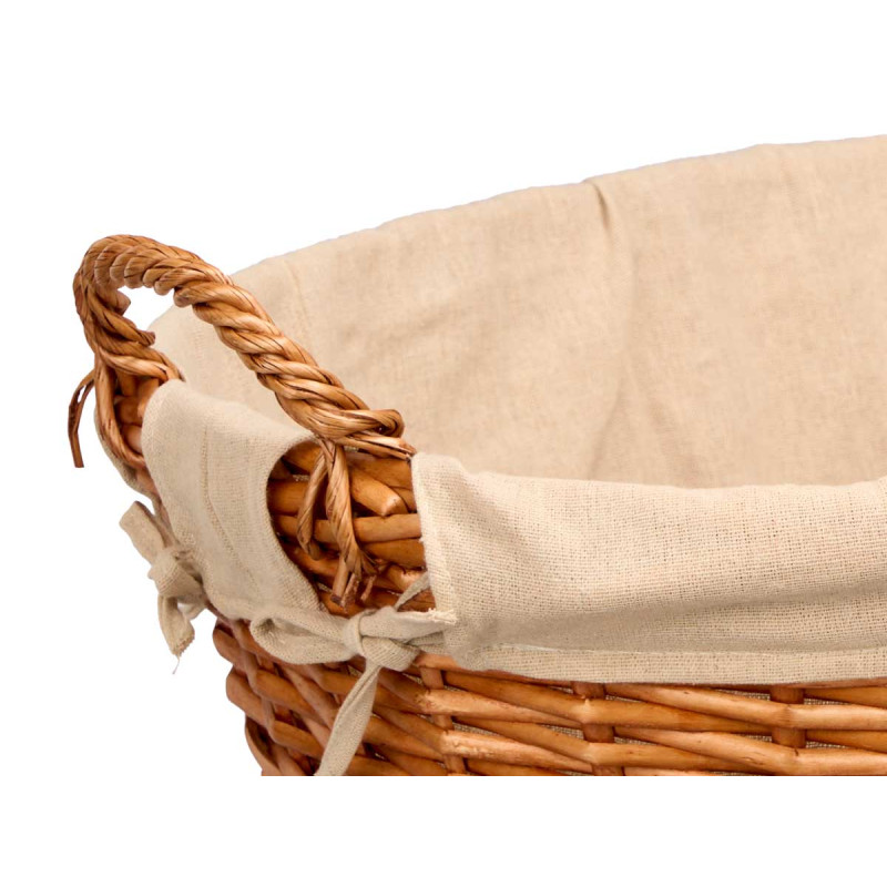 OVAL WICKER BASKET WITH HANDLES LARGE