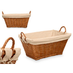 PANIER RECTANGULAIRE EN OSIER AVEC POIGNÉES 