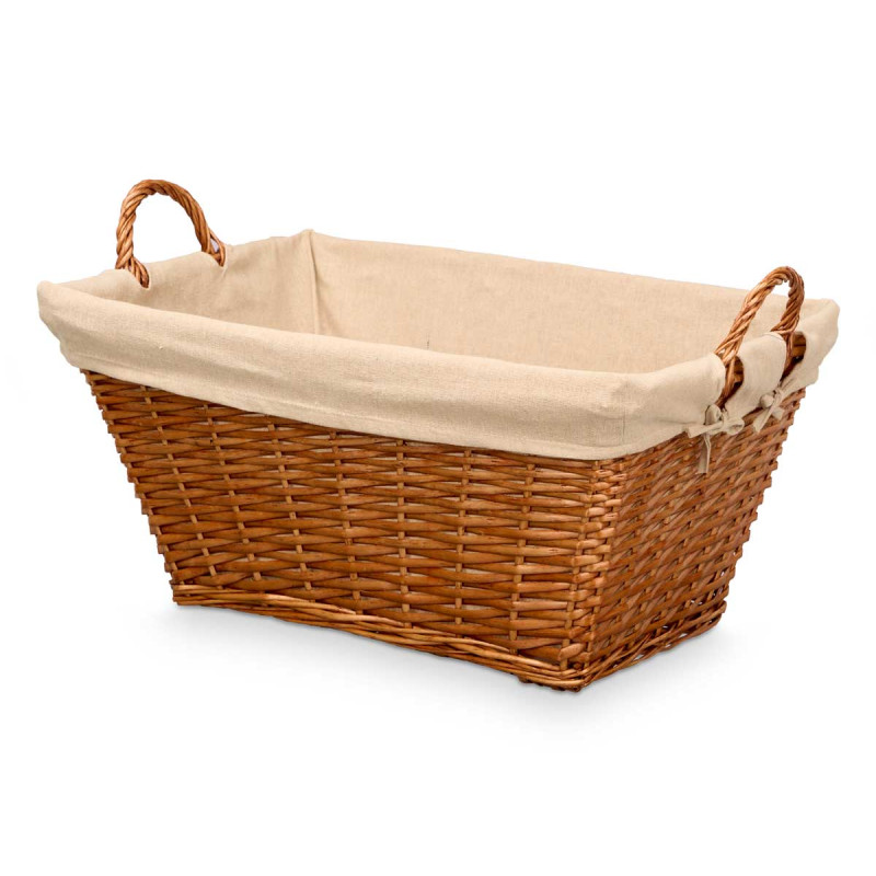 PANIER RECTANGULAIRE EN OSIER AVEC POIGNÉES 