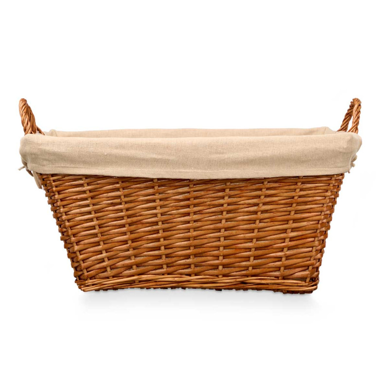 PANIER RECTANGULAIRE EN OSIER AVEC POIGNÉES 