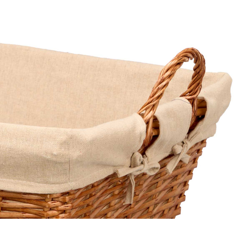 PANIER RECTANGULAIRE EN OSIER AVEC POIGNÉES 