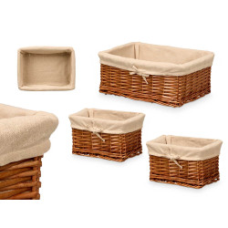 SET 3 CESTI RETTANGOLARI VIMINI GRIGIO