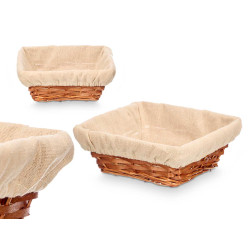 SQUARE WICKER WOOD BASKET
