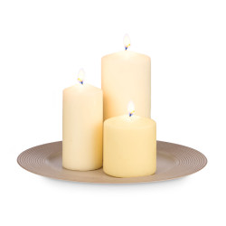 PORTAVELAS CIRCULOS TAUPE ENVEJECIDO 33CM