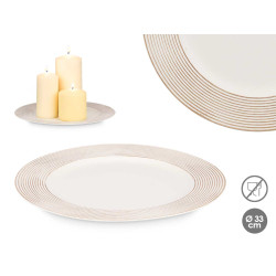 PORTAVELAS CIRCULOS BLANCO ENVEJECIDO 33CM
