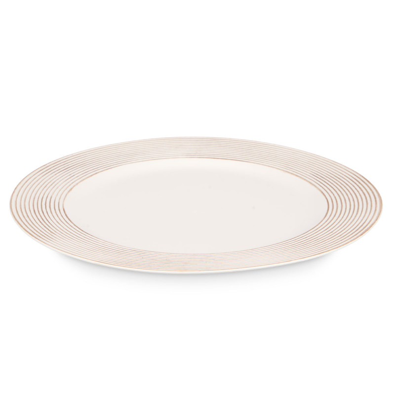 PORTACANDELA CERCHI BIANCO INVECCHIATO 33CM