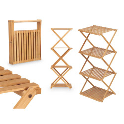 SCAFFALE BAMBU 4 RIPIANI PIEGHEVOLE