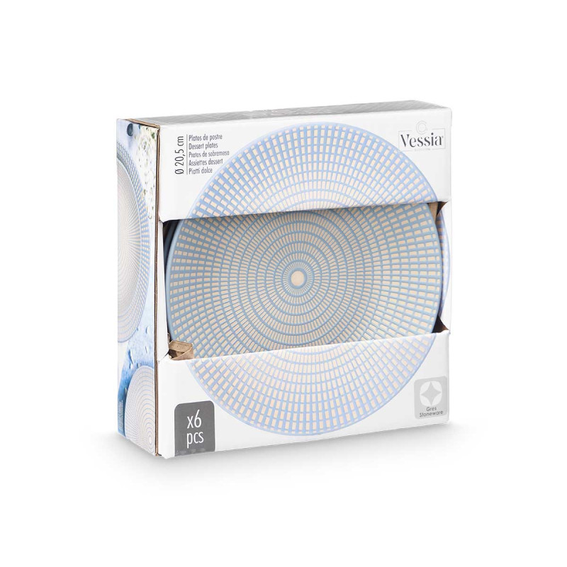 PIATTO DOLCE 20,5 CM INCISO BLU