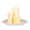 BOUGEOIR CERCLES BLANC VIEILLI 33CM