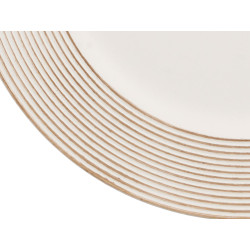 PORTAVELAS CIRCULOS BLANCO ENVEJECIDO 33CM