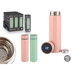 DIGITAL THERMOS THERMOMETER 450ML ASSORTMENT 2 COL