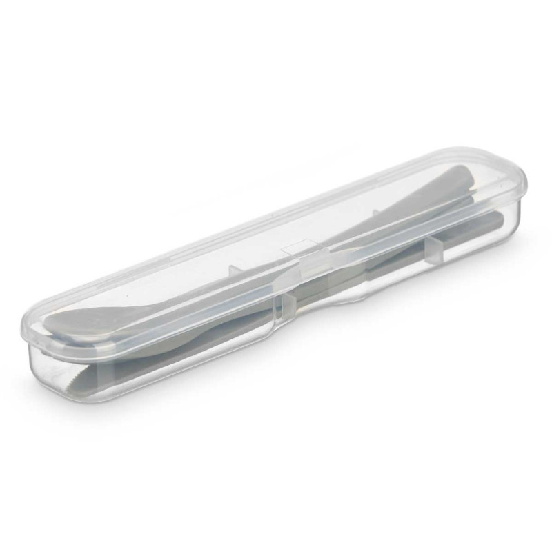 SET 4 PZS CUBIERTOS PICNIC COL GRIS