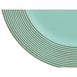 PORTAVELAS CIRCULOS VERDE ENVEJECIDO 33CM