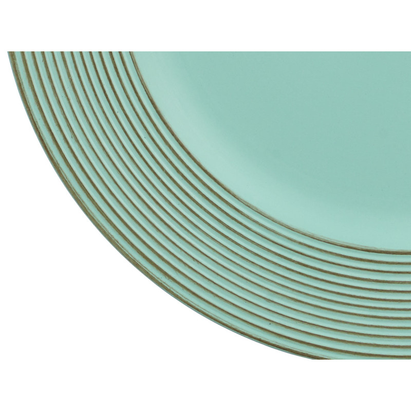 SUPORTE PARA VELAS CIRCULOS VERDE ANTIGO 33CM