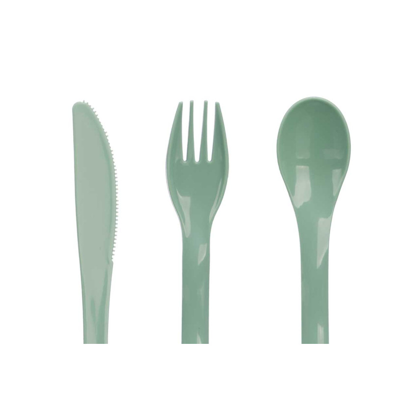 SET 4 PZS CUBIERTOS PICNIC COL VERDE