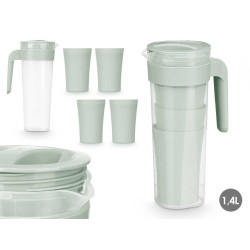 CONJ JARRO E 4 COPOS VERDE 1,4L