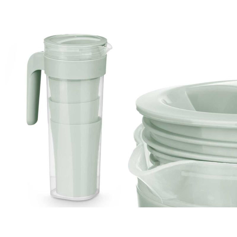 CONJ JARRO E 4 COPOS VERDE 1,4L