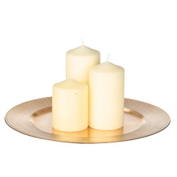 SUPORTE PARA VELAS CÍRCULOS DOURADO 33CM