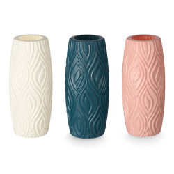 OVAL VASE RELIEF ASSORTED 3 COLOURS