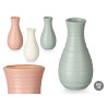 PLASTIQUE VASE BOMBÉ RAYURES ASSORT 3COUL