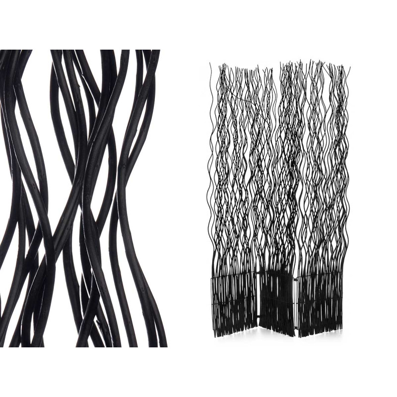 FOLDING SCREEN 3 PANELS BLACK