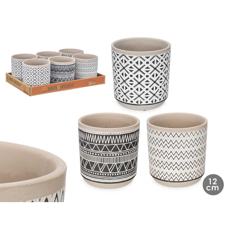 CEMENT POT ASSORTED 3 CERAMICS